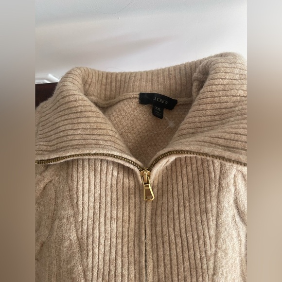 J. Crew Half Zip Cable Sweater in Supersoft Yarn Camel Size XXL EUC - Picture 7 of 7